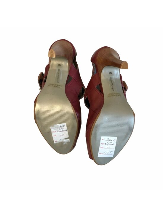 Bruno Menegatti Womens 6 Heels Leather Peep Toe Made in Brazil Buckle Pumps EUC - Picture 8 of 12